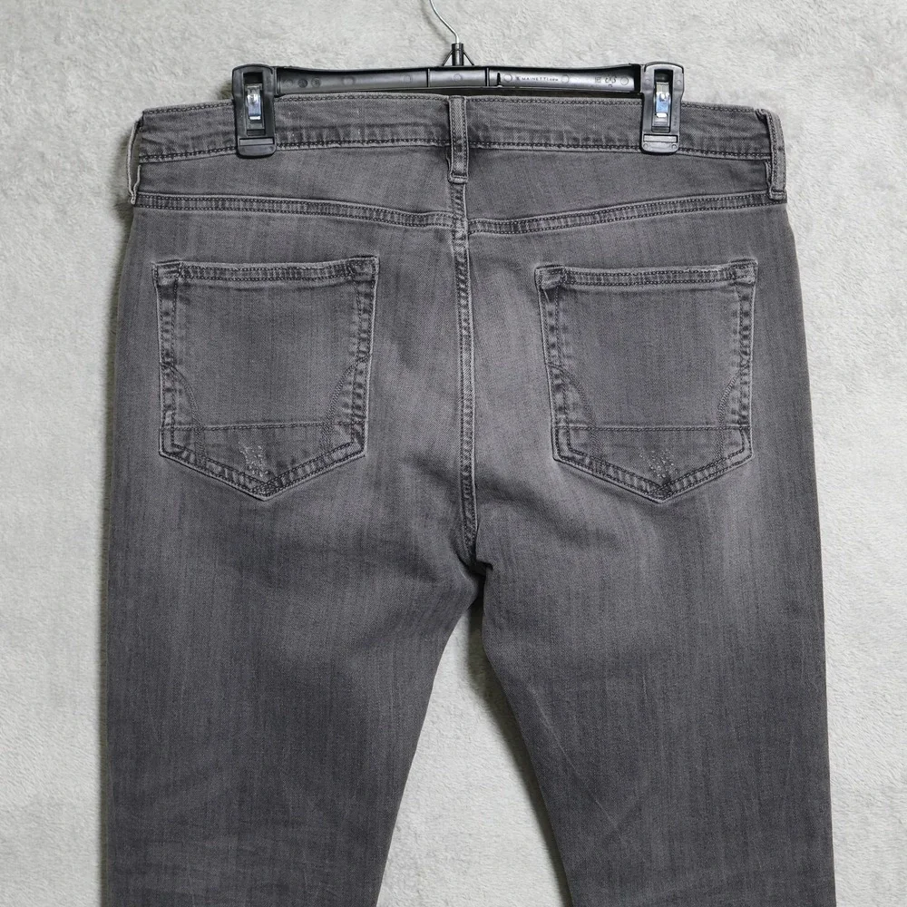 AllSaints Jeans Mens 33x31 Gray Cigarette Stretch Slim Button Fly Denim Pants